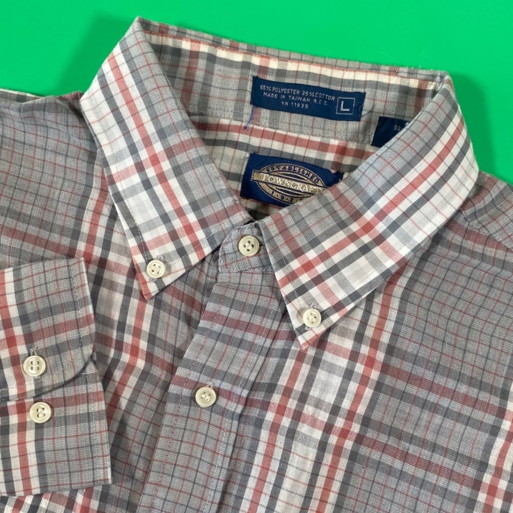 Towncraft Mens Plaid Button Down Shirt L‎ Casual Long Sleeve